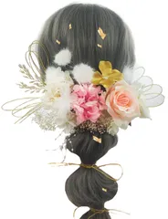 【超人気】[JZOON] ドライフラワー 髪飾り 薔薇 ダリア 造花飾り 和玉 赤 ヘアアクセサリー 成人式 水引 ヘッドパーツ あじさい 振袖 着物 卒業式 七五三 浴衣 袴 結婚式 かすみ草 和装 造花 手作り 専用ケース付き