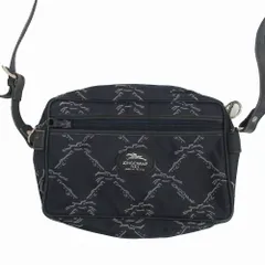 LONGCHAMP ロンシャン ロゴ総柄 ナイロン ショルダーバッグ 斜め掛け ネイビー レディース 【中古】
