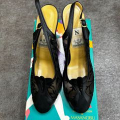 Masanobu マサノブ 23.5 パンプス ミュール 黒 ストラップ　MT1360