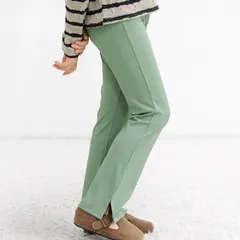 Bee【クーポン利用で20％OFF♪】リブ地フレアパンツ◇Nくすみミント◇韓国子供服 韓国子ども服 韓国こども服 キッズ 女の子 ガールズ 100 110 120 130 140 150