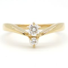【MIKIMOTO】ミキモト　K18　ゴールド　YG　イエローゴールド　ダイヤモンド 0.16ct　指輪　中古　美品　新品仕上済　ダイヤ　リング　4月誕生石　質屋