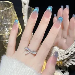 新品 ネイルチップ ロング つけ爪 おしゃれ 猫目石 長め ネイルチップ 24枚入 光沢 キラキラ 和風 かわいい シンプル 人気ネイルチップ 偽の爪 3D立体感 手作り 付け爪 ネイルシール ネイルアート DIYネイル 結婚式 花嫁ネイル 成人式 ネイル ユ