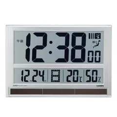 ランデックス(Landex) 目覚まし時計 電波 ハイブリット ソーラー タイムジェネラル デジタル カレンダー エコモード YW9179MSV