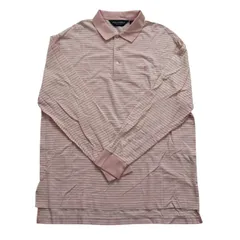 POLO Ralph Lauren ポロ ラルフローレン 長袖ポロシャツ ピンク ボーダー ゴルフ 趣味 スポーツ メンズ LLサイズ