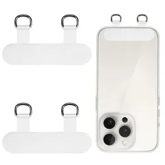 2枚 スマホ ストラップホルダー 2口タイプ 携帯ストラップホルダー スマホタグパッチ オックスフォード生地 耐摩耗性 スマホに傷付きなし 一体成形 裂け・型崩れにくく 金属Ｄ字リング丈夫で荷重性良い スマホストラップ スマホショルダー スマホケースに挟む 1