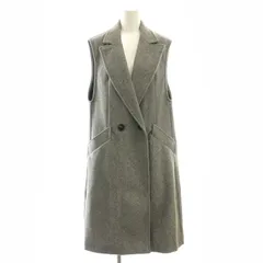 ザラ ZARA ダブルブレストソフトベスト ロング S グレー /MI ■OS