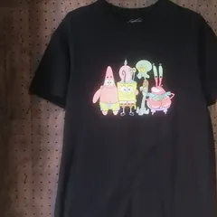 nickelodeon ニコロデオン　スポンジボブ スクエアパンツ　複数キャラクター　プリントTシャツ　サイズMのサムネイル