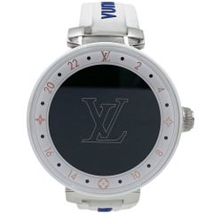 ルイヴィトン 腕時計 メンズ タンブール　ホライゾンV2 スマートウォッチ デジタル QZ 文字盤 SS LOUIS VUITTON QA080 自動巻き ステンレススチール  ラバー   ホワイト 白【中古品】