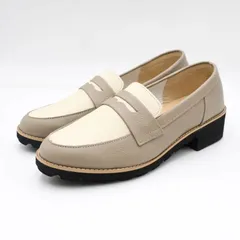 レシピ recipe 23.0cm レディース コインローファー アイボリー アイボリーコンビ mer0140 rp309 日本製 本革 牛革