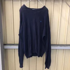 198 POLO by Ralph Lauren ニット L ネイビー ポロラルフローレン セーター 刺繍ロゴ 古着卸 アメリカ仕入