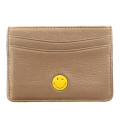 アニヤハインドマーチ ANYA HINDMARCH カードケース カード入れ 名刺入れ レザー スマイリー ニコちゃん 茶 ブラウン /BBのサムネイル
