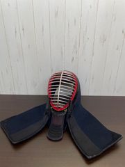 a517☆剣道防具☆面単品☆2㎜ミシン刺し☆つむじ67☆高校生～一般☆赤刺