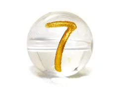 (横穴) 『7』 1粒売り 数字 彫刻 水晶 10mm ゴールド パワーストーン バラ売り 天然石 パワーストーン ばら売り ビー