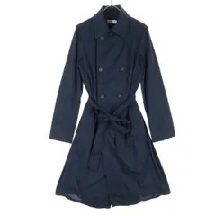 PLST プラステ 長袖 トレンチコート M ネイビー レディース 古着