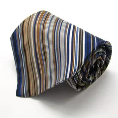 ピエールカルダン ブランド ネクタイ ストライプ柄 マルチストライプ シルク フランス製 PO メンズ ネイビー Pierre Cardin 【中古】