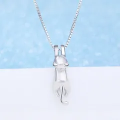 【普通郵便発送】 ネックレス 猫 ぶら下がり猫 ネコちゃん silver925 キャット CAT