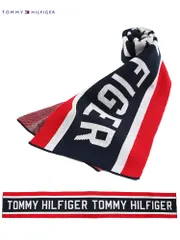 トミーヒルフィガー メンズ マフラー TOMMY HILFIGER ブランド ロゴ ライン 防寒 ギフト プレゼント ユニセックス TMTH100158 (レッド)