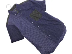 BEAUTY & YOUTH ビューティ&ユース ユナイテッドアローズ ドット 切替 シャツ sizeS/紺ｘ黒 ■◆ メンズ