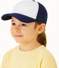 Capprecier キッズ メッシュキャップ 帽子 子供用 男の子 女の子 UVカット 通気性 調整可能 軽量 夏 運動会 通園 通学 スポーツ おしゃれ(ネイビー,  56.0 cm)