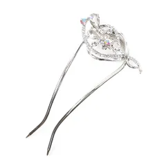 髪飾り 成人式 振袖 前撮り 袴 シルバー 花 ラインストーン キラキラ 小さい かんざし かわいい 粋 日本製 おしゃれ 卒業式 結 No.10-4887