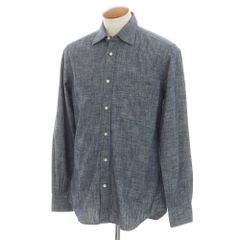 【新品】グランシャツ Glanshirt コットン カジュアルシャツ ネイビー【サイズ40】【メンズ】