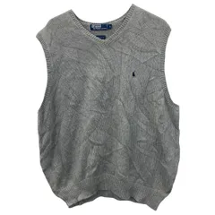 Polo Ralph Lauren コットンニット セーター ベスト L グレー ポロラルフローレン 古着卸 アメリカ仕入 a706-5452