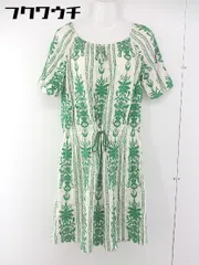 ◇ Simplicite シンプリシテェ 総柄 半袖 ミニ ワンピース アイボリー グリーン系 レディース  【中古】 【1106300007448】