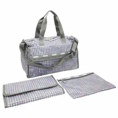 レスポートサック 2WAYバッグ ハート マザーズバッグ ナイロン マルチカラー ピンク系 ライトブルー系 グレー LESPORTSAC マット ポーチ付き ボストンバッグ ハンドバッグ ショルダーバッグ クロスボディー ママバッグ 斜め掛け 肩掛け