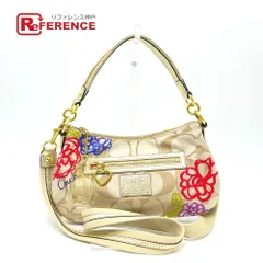 COACH コーチ ショルダーバッグ ポピーデイジー フローラル アップリケ F20761 キャンバス ベージュ