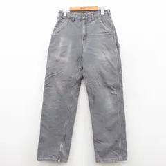 W29/古着 カーハート ペインター パンツ メンズ ダック地 コットン グレー 内側フランネル 25sep27 中古 ボトムス ロング