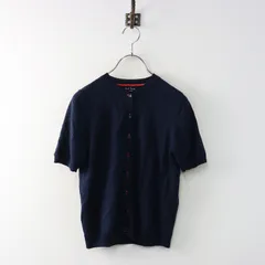ポールスミスブラック Paul Smith BLACK 半袖ニットカーディガン M＼ネイビー 羽織り トップス【2400014576351】