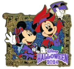 【中古】バッジ・ビンズ ミッキーマウス＆ミニーマウス ピンバッジ 「ディズニー・ハロウィーン2024」 東京ディズニーランド限定