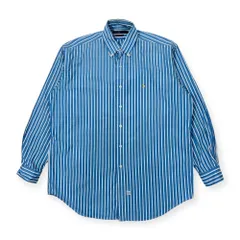 90s 00s Ralph Lauren ラルフローレン ストラップ BD ボタンダウン 長袖シャツ M/ブルー系 メンズ オールド