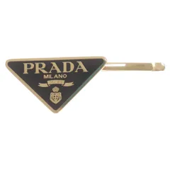 PRADA (プラダ) トライアングルロゴ メタル ヘアピン 2BA6 F0632 ブラック/ゴールドのサムネイル
