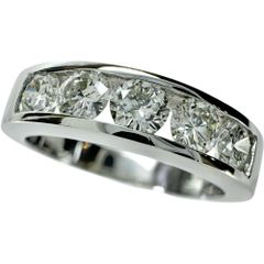 14号 ダイヤモンド 0.14×3/0.12×2ct リング・指輪 K18WGホワイトゴールド 18金  6.0g レディース 【中古】【真子質店】【NN】
