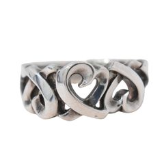 本物 ティファニー TIFFANY & Co. トリプル ラビングハート 925 リング 指輪 11.5号 シルバー ジュエリー アクセサリー 中古 【フォロー割】