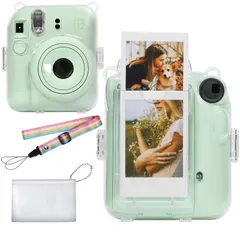 【数量限定】インスタントカメラ INS 12 MINI mini 12 instax PVC チェキ カバー FUJIFILM ショルダーストラップ付き 専用透明ケース】互換品 透明（ケースのみ） 【Aenllosi
