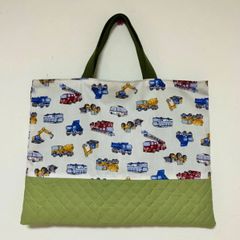 【2023 新作】働く車のレッスンバッグ　レッスンバッグ　絵本バッグ　働く車　乗り物　入園グッズ　通園通学