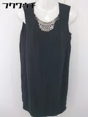 ◇ UNTITLED アンタイトル ビジュー ノースリーブ 膝丈 ワンピース ブラック レディース  【中古】 【1112020000577】