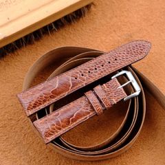 腕時計ベルト革　ダチョウ革　オーストリッチレッグ 本革 時計ベルト 時計バンド　凹凸型 弓カン 特殊形状 9mm ~ 29mm 交換用工具付