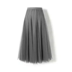 ☆ ダークグレー ☆ 85CM ☆ チュールスカート ロング レディース 春 夏 秋 おしゃれ tlsk023 チュール スカート ロング ロングスカート チュールスカート ボトムス ひざ下 膝下 レディース 大人 きれいめ おしゃれ かわいい プリーツ