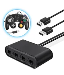 「アップグレード版」Tukebon switch用GCコントローラ変換アダプタ GCコントローラー接続タップ ニンテンドー ゲームキューブ コントローラ接続タップ ４ポート 最大８人同時にプレイ 大乱闘スマッシュブラザーズ対応 switch OLE