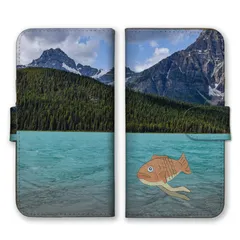 iPhone14 ケース 手帳型 アイフォン14 スマホケース 携帯ケース おもしろい 面白い キモかわいい 鯛焼き たいやき 落書き 旅行 写真 カラー07