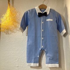 【新品未使用】ロンパース　長袖　66cm　ベビー　蝶ネクタイ　おめかし　オケージョン　写真撮影　長袖【アウトレット】