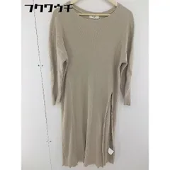 ◇ BEAMS HEART ビームス ハート リブニット サイドスリット 長袖 膝下丈 ワンピース ブラウン レディース 【中古】 【1106010000609】