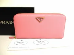 プラダ PRADA サフィアーノトライアングル レザー ジップアラウンド長財布 ラウンドファスナー 長財布 【未使用保管品】