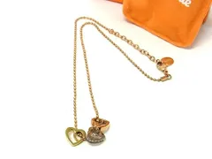 ■美品■ Folli Follie フォリフォリ ボールチェーン ハート ネックレス ペンダント アクセサリー ゴールド系×シルバー系 DH5433
