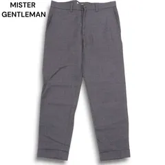 MISTER GENTLEMAN ミスタージェントルマン 秋冬 ウール100％★ テーパード スラックス パンツ Sz.M メンズ 灰 グレー 日本製のサムネイル