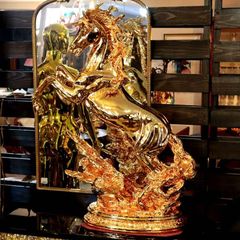 馬の置物 特大 オブジェ風水 縁起物 オーナメント ゴールド