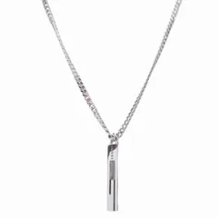 新品仕上げ済 新同 極美品 グッチ GUCCI カットアウトG ロゴ バー ネックレス Ag925 シルバーアクセサリー ペンダント 喜平チェーン シルバー 銀色 重量15.0g/△H04/メンズ レディース